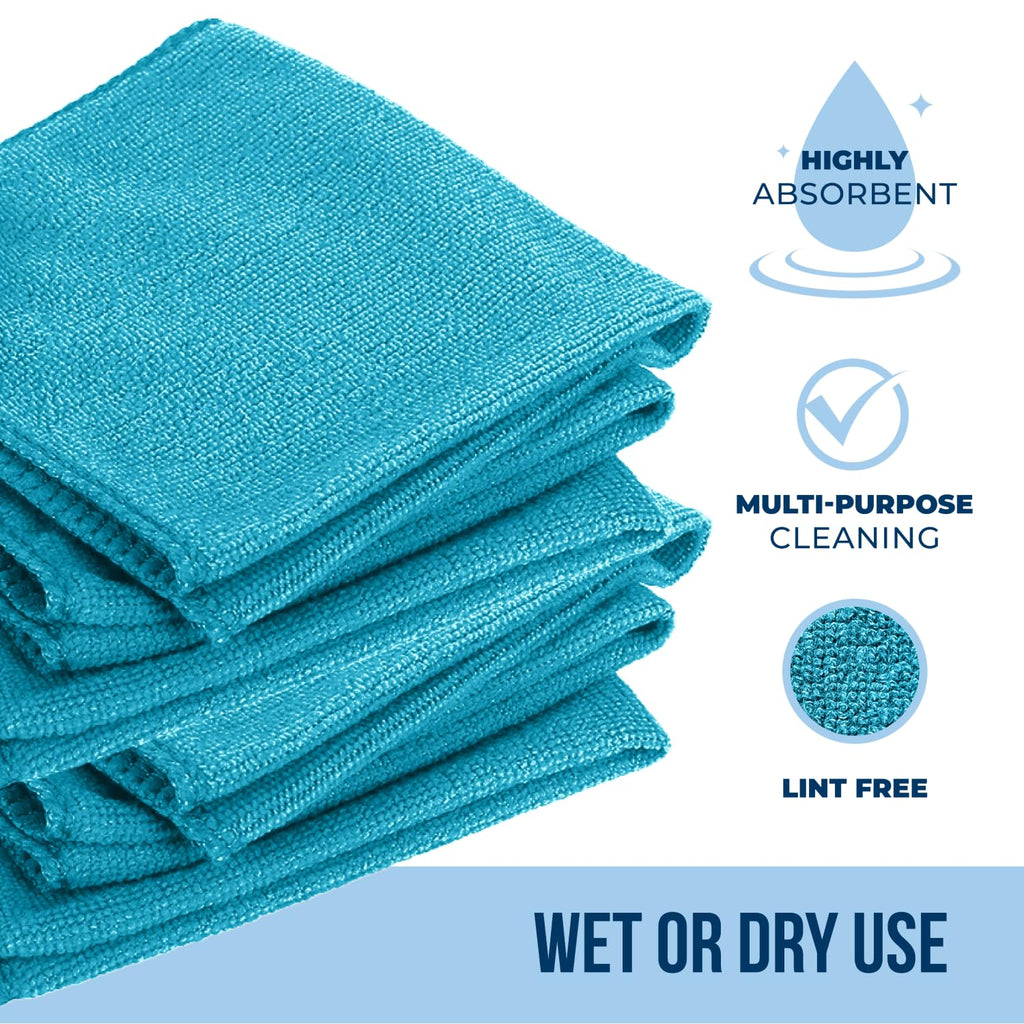 GREEN LIFESTYLE Microfiber Cleaning Cloth 50 Pack, Borderless Microfiber Towels Cleaning, Rags for Cleaning, Car Microfiber Towel, Drying Towels for Сars, Car Wash Towels (11.5" x 11.5", Multicolor)