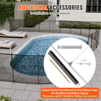 VEVOR Pool Fence, 4 x 12 FT Pool Fences for Inground Pools, Removable Pool Fencing, Easy DIY Installation Swimming Pool Fence, 340gms Teslin PVC Pool Fence Mesh Protects Kids and Pets