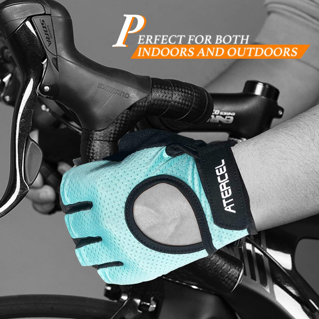 Weight Lifting Gloves Full Palm Protection, Workout Gloves for Gym, Cycling, Exercise, Breathable, Super Lightweight for Men and Women(Aqua, S)