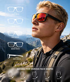 Sports Mens-Sunglasses Women Polarized-Sunglasses-Men: Sun Glasses with UV400 for Driving Running Cycling