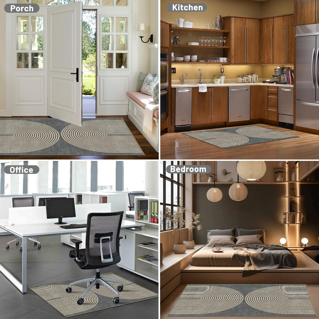 Office Chair Mat for Hardwood Floor&Tile Floor,36"X 48" Heavy Duty Desk Chair Mat for Hard Floors,Under Desk Rug for Rolling Computer Chair,Anti Slip,Low Pile Carpet Floor-Geo Grey