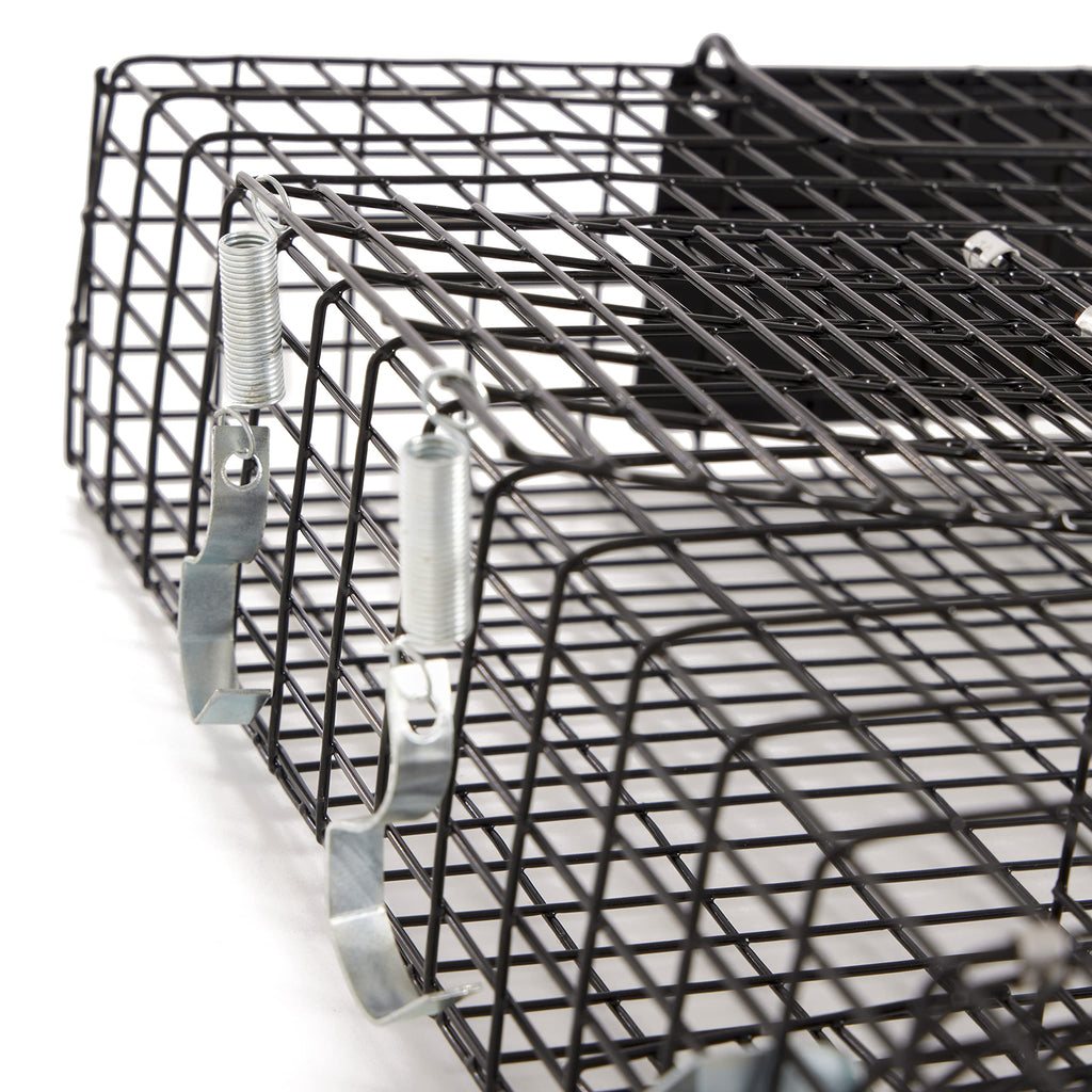Rugged Ranch CHPTO Chipmunkinator Large Metal Wire Live Chipmunk Catch & Release Trap Cage w/Easy Open Top Lid & 2 Door System, Black (2 Pack)