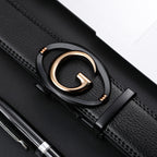 Civantiya Ratchet Belt for Men, Mens Belt Leather Designer 1 3/8" for Casual Jeans, Black Fashion Belts