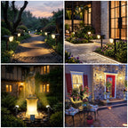 GKGG Solar Lights Outdoor Waterproof IP65, Solar Powered 76 LED 3 Lighting Modes Solar Spot Lights Outdoor for Yard Garden Landscape Pathway (Warm White, 4 Pack)