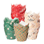 Katbite Christmas Tulip Cupcake Liners 200PCS, Muffin Baking Cupcake Liners Holders, Baking Cups, Cupcake Wrappe