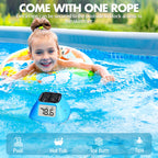 DeeprBlu 2026 New Iteration Solar Digital Pool Thermometer with Rope, Easy Read Extra Large Backilt LCD Display Floating Pool Thermometer, IP68 Waterproof Pools Water Temperature Gauge for Hot tub,Spa