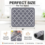 WISELIFE Dish Drying Mat Super Absorbent Drying Mat Large Dish Drying Mats for Kitchen Counter Easy Clean Dish Mat Kitchen Drying Mat15"x 18" Stylish Grey