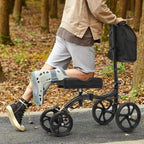 monicare Knee Walker for Adults 10" Front Wheels Steerable Medical Scooter Crutch Alternative with Dual Braking System and Removable Storage Pouch for Leg and Foot Injuries, Easy Assembly, 350lbs Load