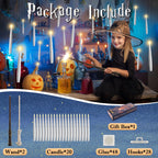 JOIONE Floating Candles with Wand, 20 Pack Halloween Flameless Candles Magic Hanging Taper Candles with 2 Wand Remotes, Battery Operated Candles for Halloween Christmas Birthday Party Decor White