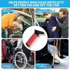 CAidRE Car Door Handle for Elderly, Car Handle Assist Support Handle, Portable Elderly Assistance Mobility Aids for Getting Out of Car, Auto Grab Cane for Seniors and Handicapped, Red