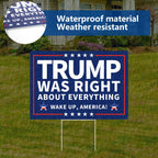 Probsin Trump 2024 Yard Sign with Metal H Stakes Double Sided 12" x 17" Trump Was Right About Everything Wake Up America Sign Outdoor Decorations for Indoor Outdoor Lawn,Garden,Window,Party Supplies