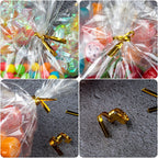 Zcintert Clear Cello Cellophane Treat Bags, 50 Pcs - 15.7" x 19.7"(2mils), Plastic Gift Bags for Candy, Party Favor, Cookies, Candies Packaging, with 4” Twist Ties
