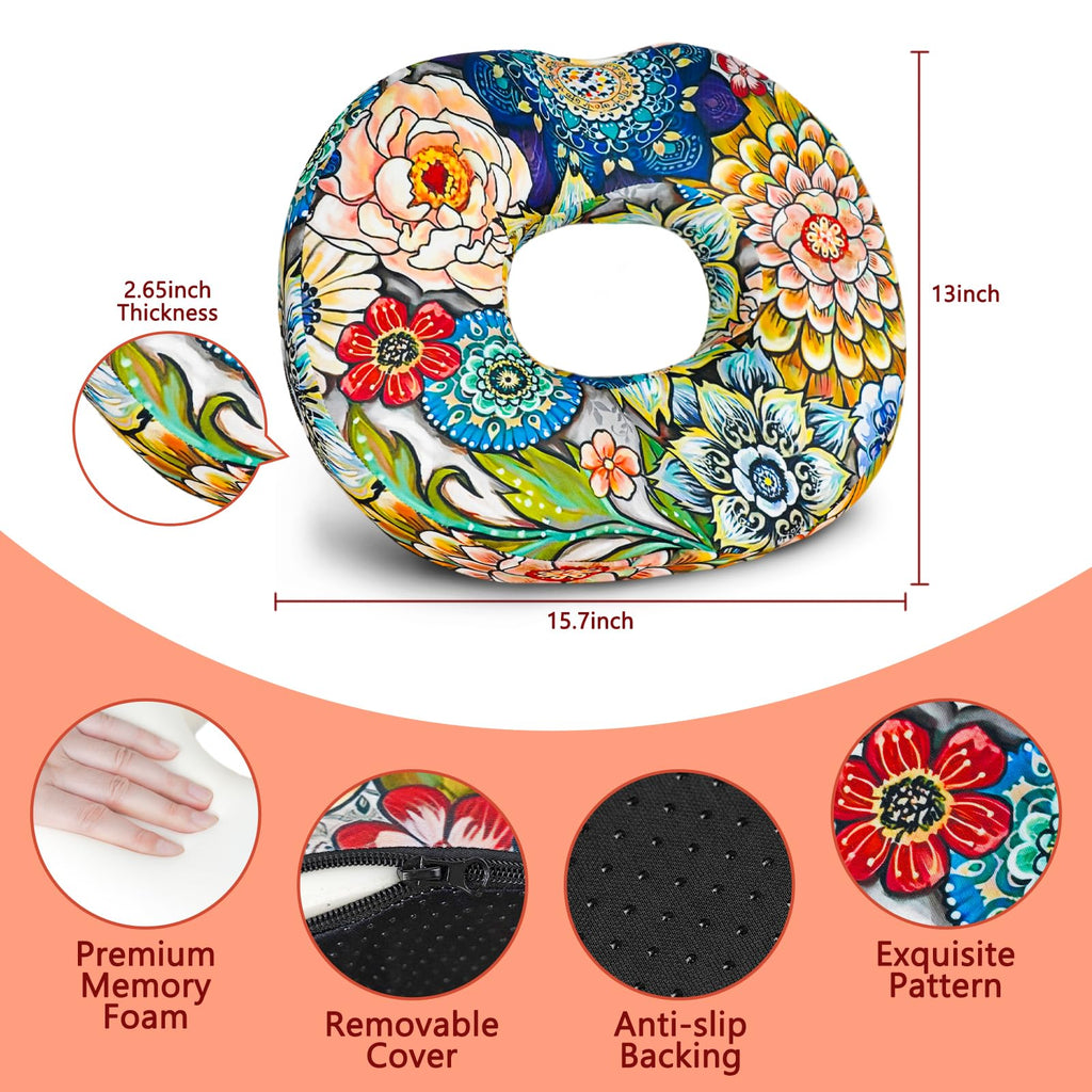 gswirmchsq Donut Pillow for Tailbone Pain, Hemorrhoid Pillow for Sitting, Memory Foam Donut Hemorrhoids Seat Cushion for Tailbone Pain Relief & Women Postpartum Pregnancy