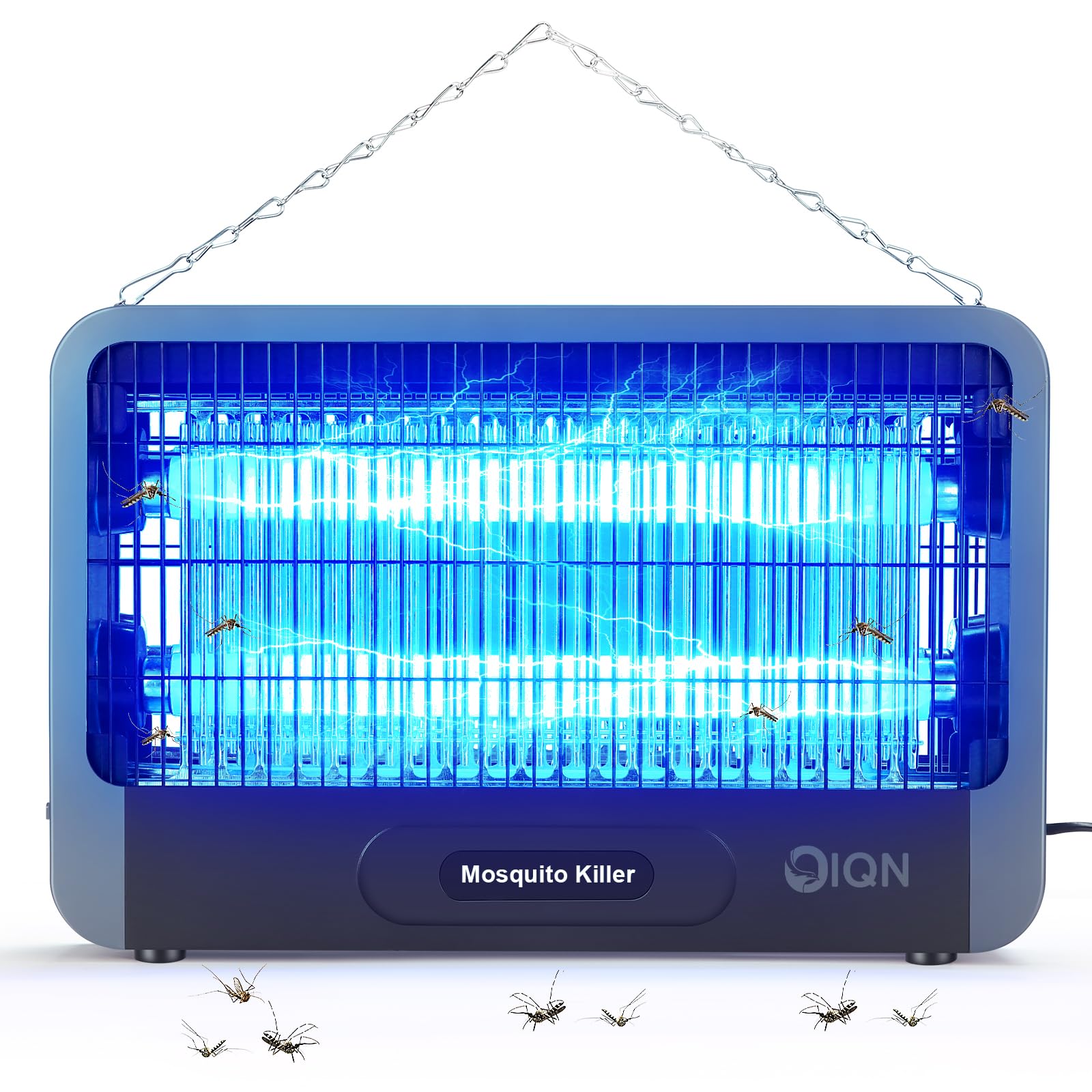 IQN Bug Zapper Indoor, Electric Fly Mosquito Traps Zapper Killer -20W High-Efficiency UVA Light Attacks Insects & Kill via Max. 4200V Grid, Lightweight w/Drawer Tray -Easy to Clean (Black)