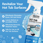 Bio Ouster Hot Tub Surface Cleaner - Hot Tub Cleaner for Inside Surface & Shell - For Standard and Inflatable Spas - Removes Dirt and Grime for a Sparkling Shine - Made in USA (16oz)