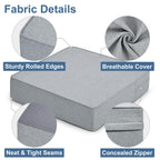 Shinnwa Gel Memory Foam Recliner Cushion for Elderly, Extra Large Seat Cushion, Dual-Layer Foam Chair Pad for Couch, Armchair, Wicker Chairs, Floor, 20 × 20 × 5in, Light Gray
