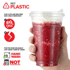 20 oz Clear Plastic Cups with Lids Disposable, Togo Drinking Cup with Strawless Sip Lid for Smoothie, Cold Brew Iced Coffee, Lemonade, Ice Latte, Boba, Party Drinks, Bulk, 20 Ounce (Set of 50)