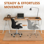 HOMEK Office Chair Mat for Hardwood Floor- 48" x 48" Clear Desk Computer Chair Mat for Hard Wood/Tile Floors, Easy Glide Plastic Mat for Under Office Chairs on Hardwood for Work & Home