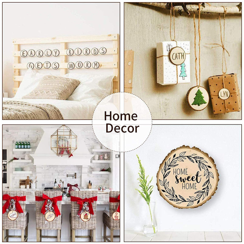 Binswloo 40 Pcs Natural Wood Slices Ornaments, 3.1-3.5 Inch Unfinished Craft Wooden Circles Round Wood Discs for Crafts Arts DIY Paintings Wedding Christmas Tree Decoration Coasters
