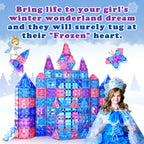 Frozen Toys for Girls Magnetic Tiles 102pcs with 2 Stairs 2 Dolls Princess Castle Building Toys Girls Toys Age 4-5 6-8 Magnetic Blocks Birthday Xmas Gifts for Girls Toys for 3 4 5 6 7 8+ Year Old