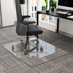 GLSLAND Office Chair Mat for Carpet - 36" x 46" Tempered Glass Floor Mat - for Office Chair on Carpet - 1/5" Thick Clear Computer Floor Mat with 4 Anti-Slip Pads