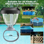 JEMULICE Solar Pool Lights for Above Ground Pools, LED Energy Saving Warm White Light, Waterproof for Frame Swimming Pools Night Accessories(4 Pcs)