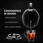 OVENTE Electric Kettle, Hot Water, Heater 1.7 Liter - BPA Free Fast Boiling Cordless Water Warmer - Auto Shut Off Instant Water Boiler for Coffee & Tea Pot, Regular, Black KP72B