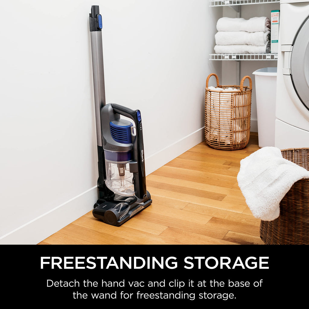 Shark Cordless Vacuum Cleaner with with XL Dust Cup, Lightweight, Portable, Rechargeable, Powerful Pet Hair Pickup, Removable Handheld, Crevice Tool, Carpet and Hard Floors,40min Runtime, Grey, IX141