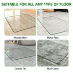 BesWin Glass Office Chair Mat, Tempered Glass Floor Mats for Carpet Floor, Heavy Duty Hard Glass Desk Chair Mat for Home or Office, Anti-Slip & Easy Glide - 29" x 47"