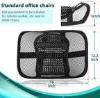 Samyoung Mesh Back Lumbar Support, Back Support Seat Cushion with Breathable Mesh for Office Chairs Car 12” x 16”