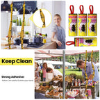 Qualirey 160 Pack Fly Strips Sticky Fly Trap Indoor Outdoor Hanging Fly Ribbon Tape Paper Flying Insect Trap Gnat Killer Traps for Fruit Flies, Bug, Insect, Pest (Yellow)