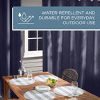 Town & Country Basics Cabana Solid Heavyweight Indoor Outdoor Curtains, Light Filtering Opacity with Grommet Top, Water Repellent, 2-Pack Set, 54"x63", Dark Navy