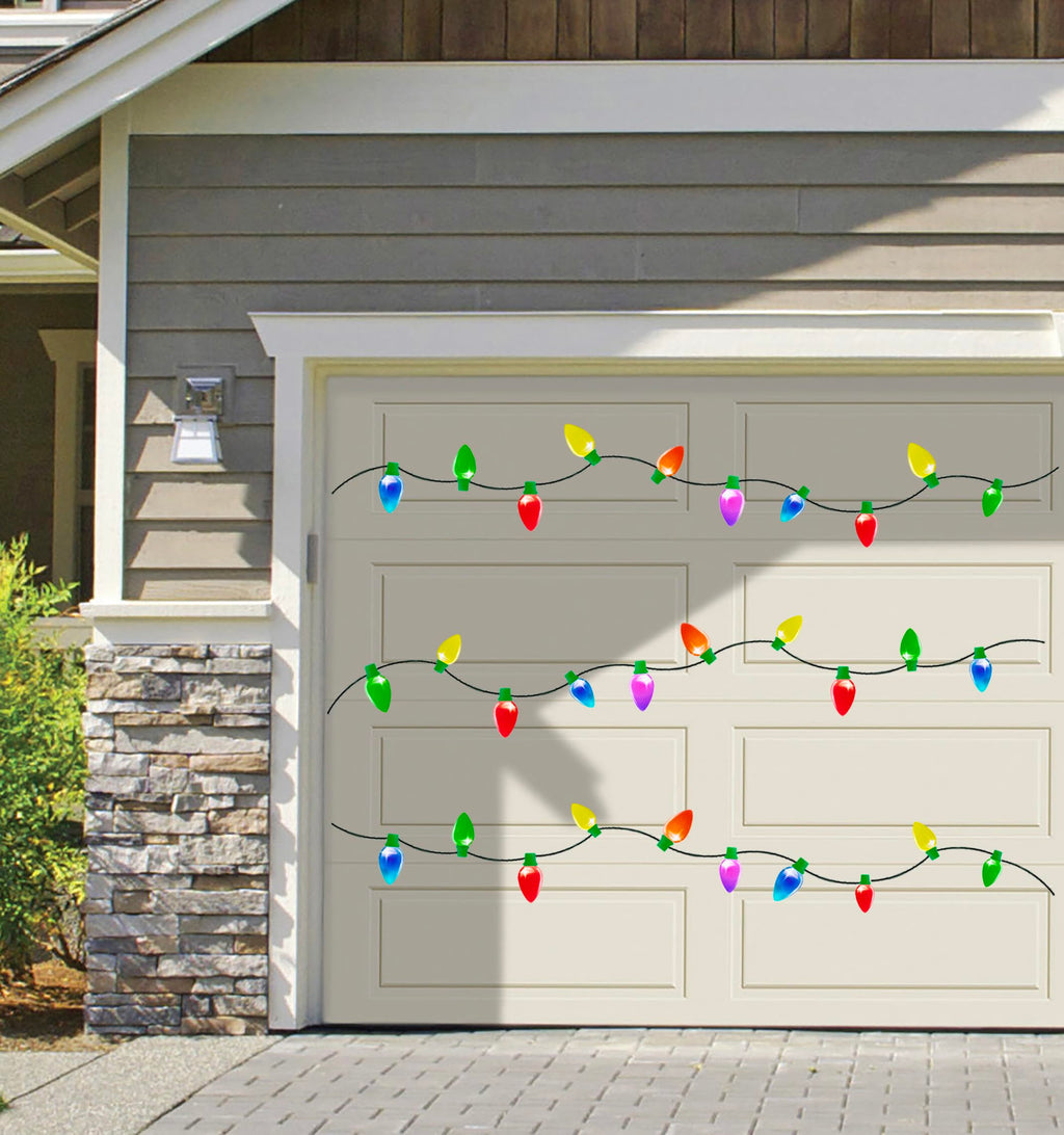90PCS Christmas Car Refrigerator Decorations - 42 Reflective Bulb Light Shaped Magnets 48 Magnetic Wires Ornaments Set Xmas Holiday Cute Decor
