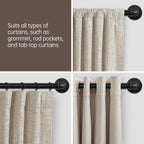 Curtain Rods for Windows 48 to 84, 1 Inch Industrial Wrap Around Black Curtain Rod, Indoor/Outdoor Room Divider Adjustable Drapery Pole, 48"-86"
