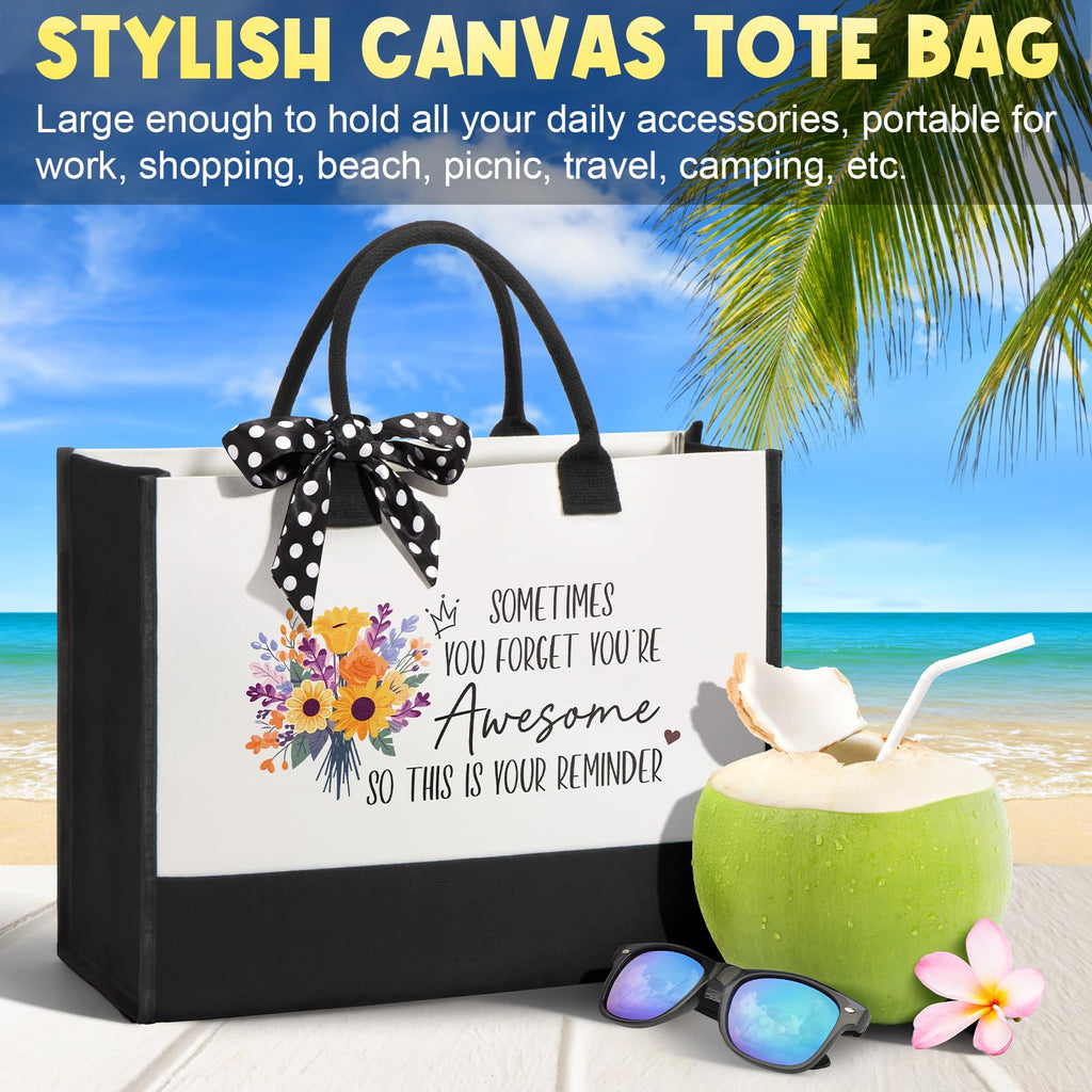 Birthday Gifts for Women Friendship, Inspirational Self Care Gifts Basket for Women Thank You Gifts, Unique Christmas Gifts for Mom Her Best Friend Sister Coworker Boss Day Nurse Teacher with Tote Bag