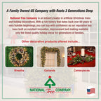 National Tree Company Company Pre-lit Artificial Christmas Tree Feel Real Urn Filler | Flocked with Mixed Decorations Strung LED Lights with Stand | Colonial-18 Inch, 18", Warm White