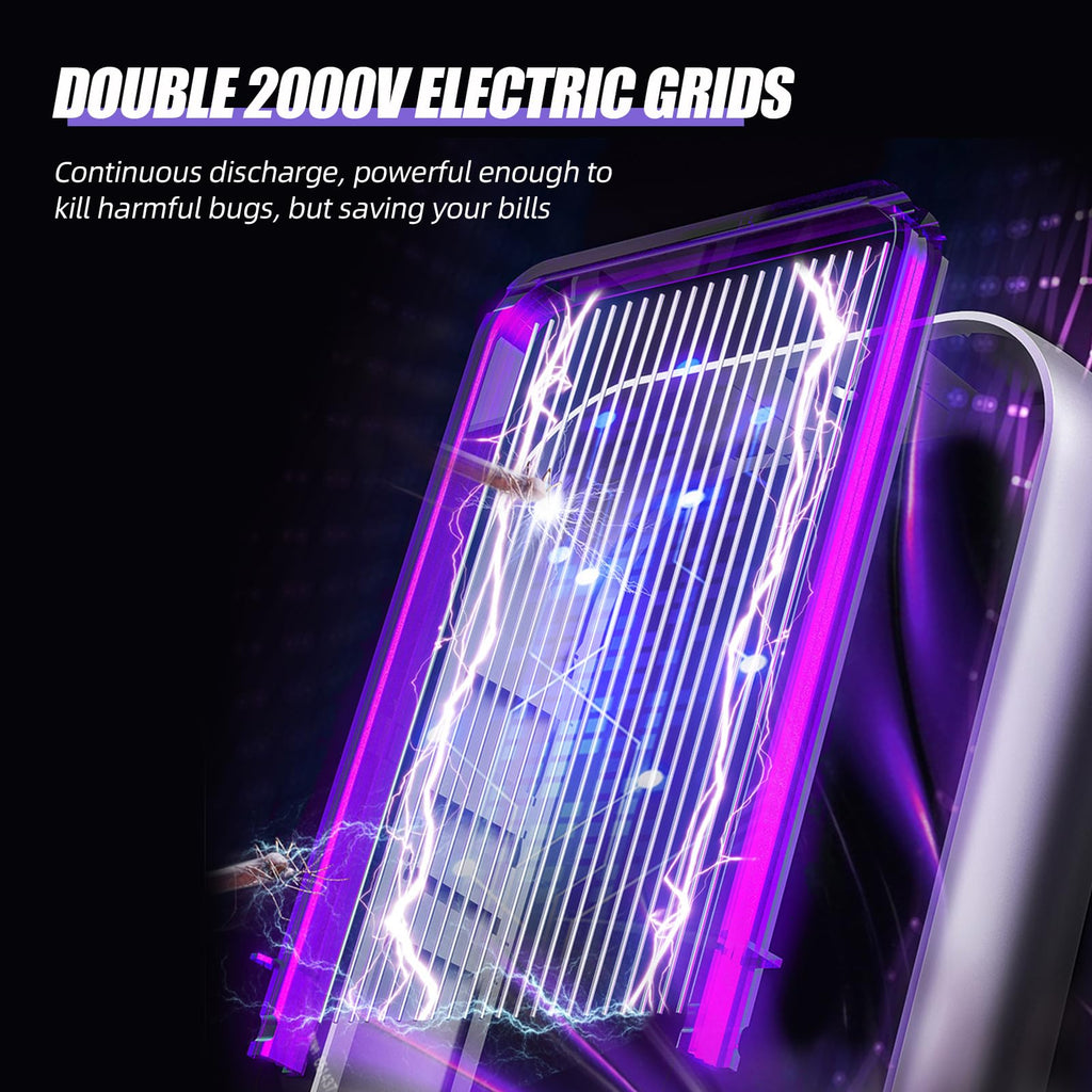 FASHFACE Bug Zapper Indoor Outdoor 3 in 1, Electric Mosquito Killer Lamp with Silent Fan, 2000V, 365nm UV Light, Dual Luring Modes, Smart Sensor Mosquito Trap for Home Villa Yard