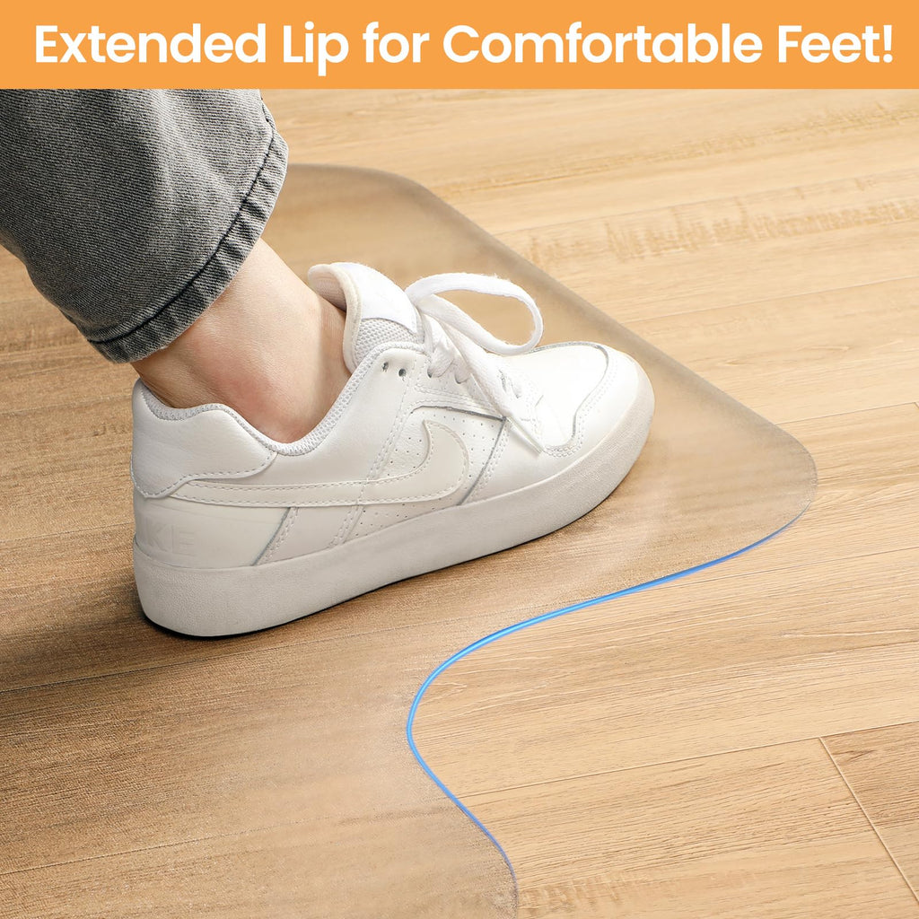 Yecaye Desk Chair Mat for Hardwood Floor, 48"×36" Office PVC Computer Chair Mat, Floor Protector for Rolling Chairs