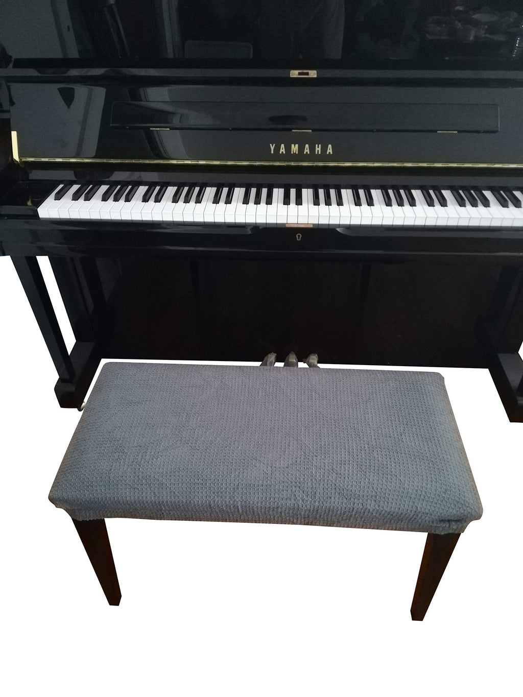 Qualitrusty Waterproof Piano Bench Cover - Perfect for Pets, Kids, Elderly, Weddings, Parties - Machine Washable, Elastic, Removable - Cleans Easily(Charcoal)