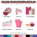COOK WITH COLOR Prep Bowls with Lids- Wide and Deep Nesting Plastic Small Mixing Bowl Set with Lids, 12 Piece Set - Deep Bowls, Pink