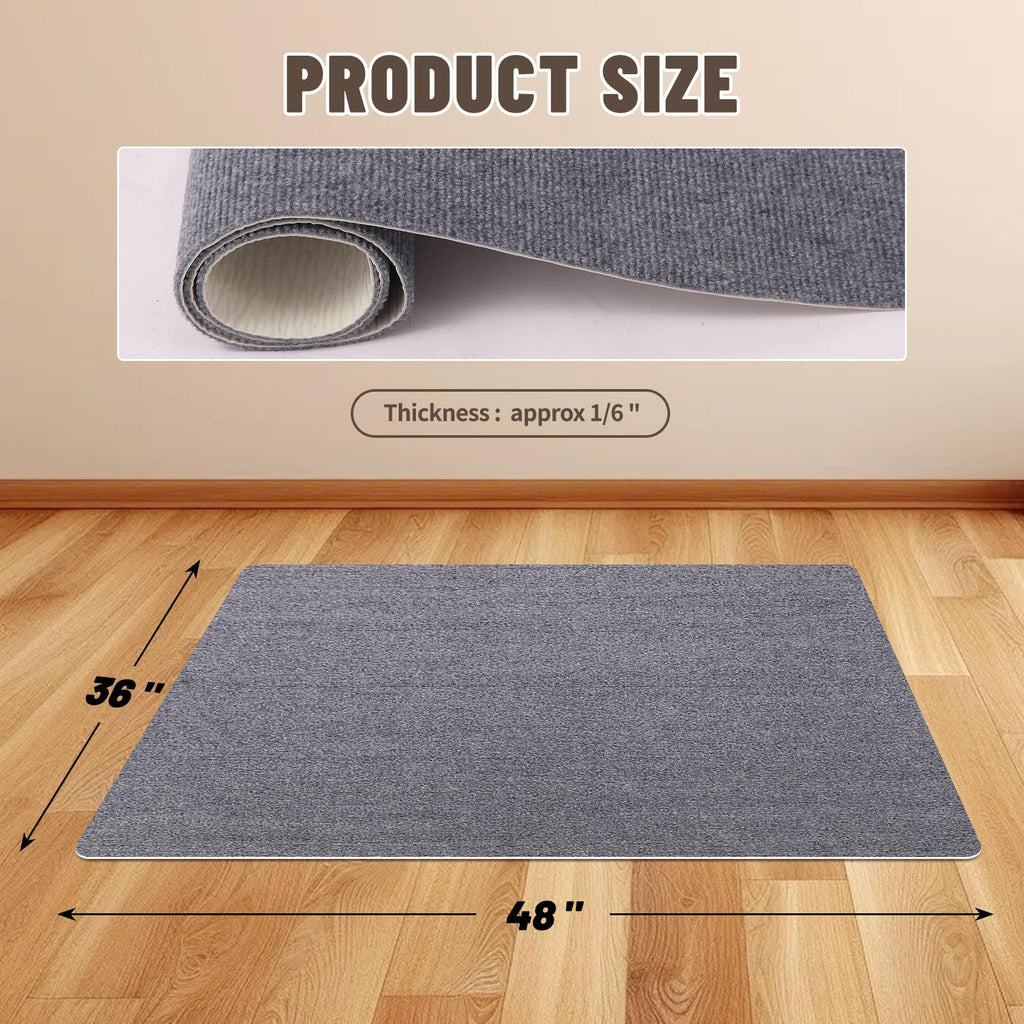 Riveroy Office Chair Mat - for Hardwood Floors, Large Non-Slip Easy-Clean Floor Protection Blanket (Grey, “48 x 36in”).