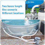 HOMNUTS Pool Hoses for Above Ground 1.5’’ Diameter 59" Long Accessory Swimming Pool Replacement Hose, 2 Pack Filter Pump Hose Compatible with Pump Models