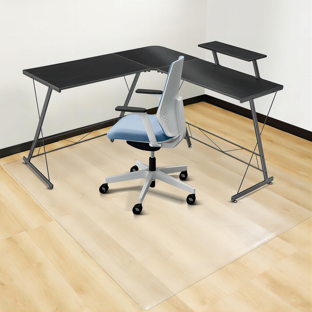 tixpol Clear Chair Mat, tixpol 75" x 60" Large Chair Mat for Hard Floors, Non-Slip Floor Protector Desk Mat for Home Office, Vinyl Floor Mat for Kids and Pets - Not Used for Carpets (Clear)