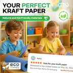 48" x 1200" (100 feet) Blue Kraft Paper Roll - USA-Made Quality Craft Paper for Gift Wrapping, Kids' Arts & Crafts, School Projects - 100% Recycled Natural Material 50lb Thickness by IDL Packaging