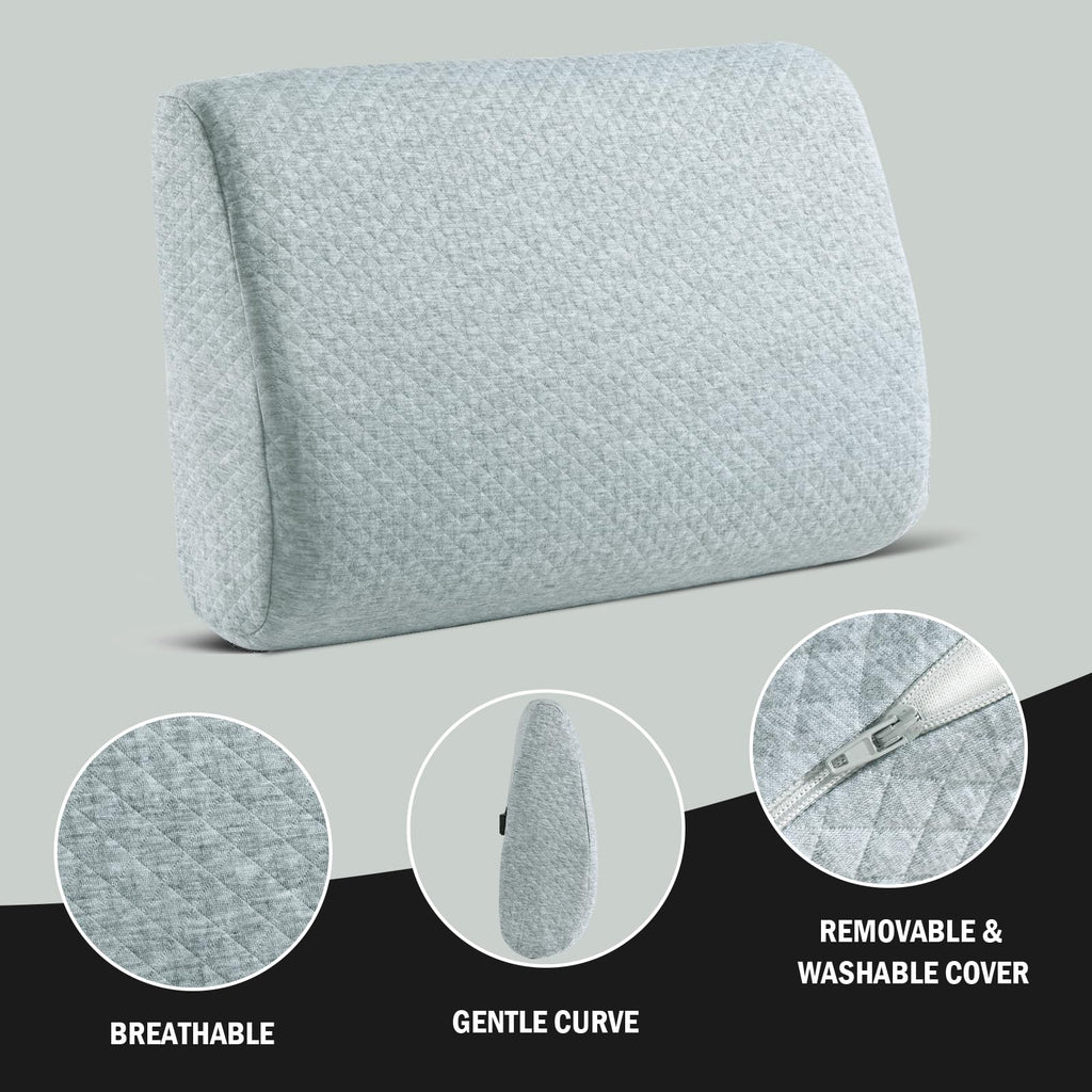 HOMBYS Lumbar Support Pillow for Recliner Chair, Memory Foam Back Support Cushion for Elderly,Extra Large Lumbar Support Pillow with Extension Straps, Thick Backrest for Home Reading