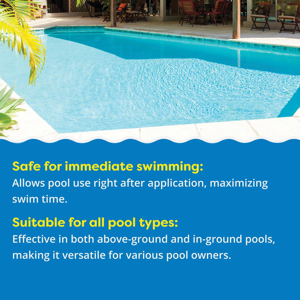 In The Swim Super Algaecide for Above Ground or Inground Swimming Pools – Low Odor, Non-Foaming Preventative for Yellow/Mustard Algae in Swimming Pools - 7.1% Chelated Copper – 1 Quart