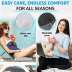 Pushmell Memory Foam Seat Cushion for Enhanced Comfort - Pillow Cushion with Cooling Gel, Extra Mesh Cover