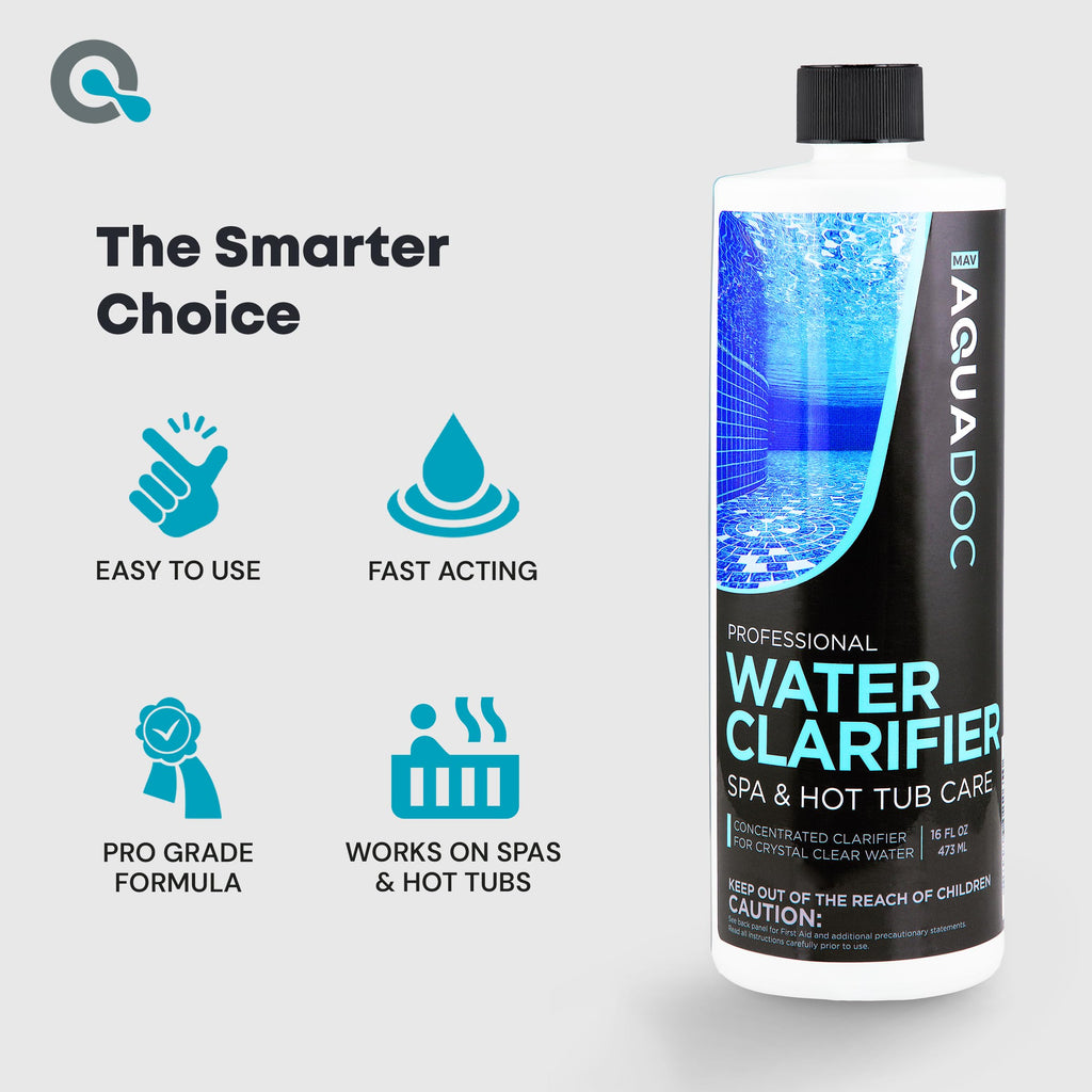 Spa Clarifier & Hot Tub Clarifier for Fast Acting Cloudy Water Treatment, The Spa Clarifier Hot Tub Owners Love, Use Our Hot Tub Water Clarifier to Keep Your Spa Clear & Balanced - MAV AquaDoc 16oz