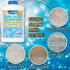 ADIOS! Hot Tub Hard Water Calcium Remover with Scale and Stain Clarifier, Soften Treat and Reduce Spa and Pool Deposits - Quart (32 oz)