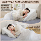 Wedge Pillow for Sleep Apnea with Extra Sleep Mask, 8 & 12 Inch Adjustable Wedge Pillow for Acid Reflux Relief, Washable Cover, Memory Foam Sleep Apnea Pillow for Back support, Leg, Knee & Acid reflux